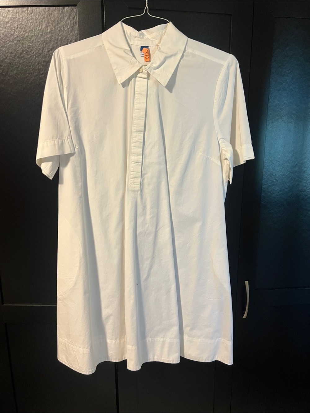 Womens White Short-Sleeve Polo Dress